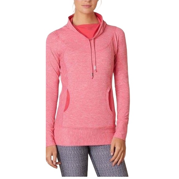 prAna‎ Heather Pink Ember Cowl Neck Sweatshirt Women’s Sz M - Picture 1 of 6
